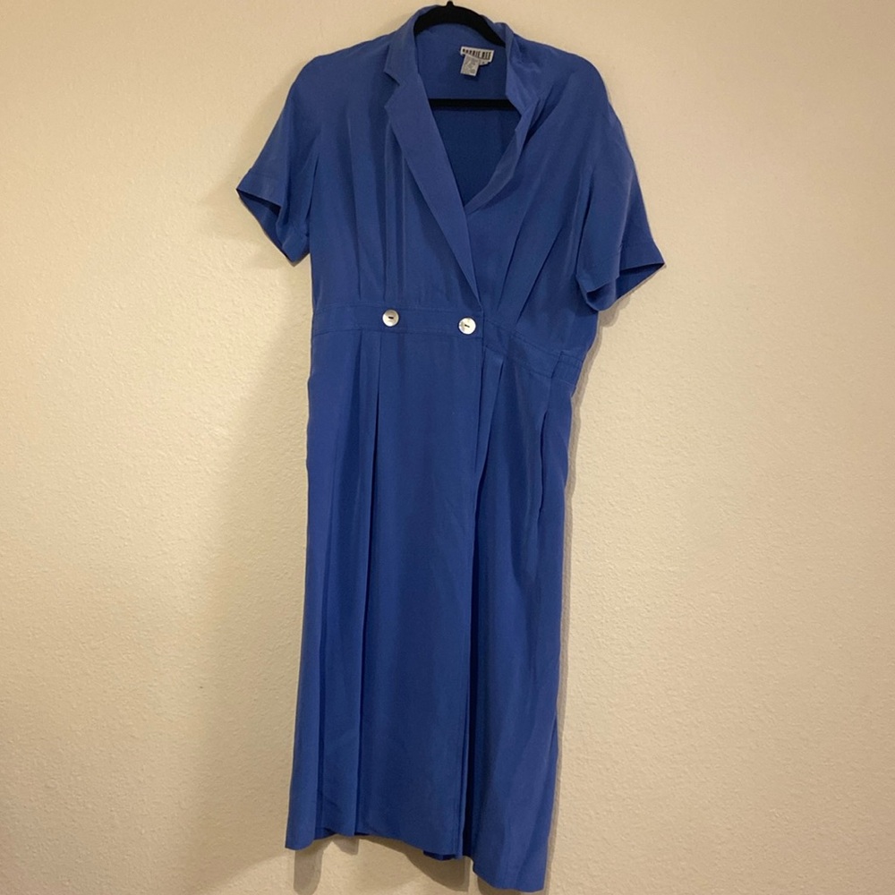 Vintage Robbie Bee Silk Blue Dress